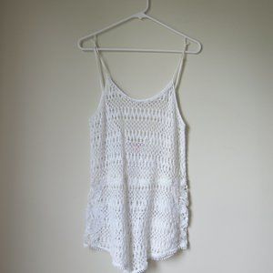 Victoria's Secret White Crochet Romper Cover Up